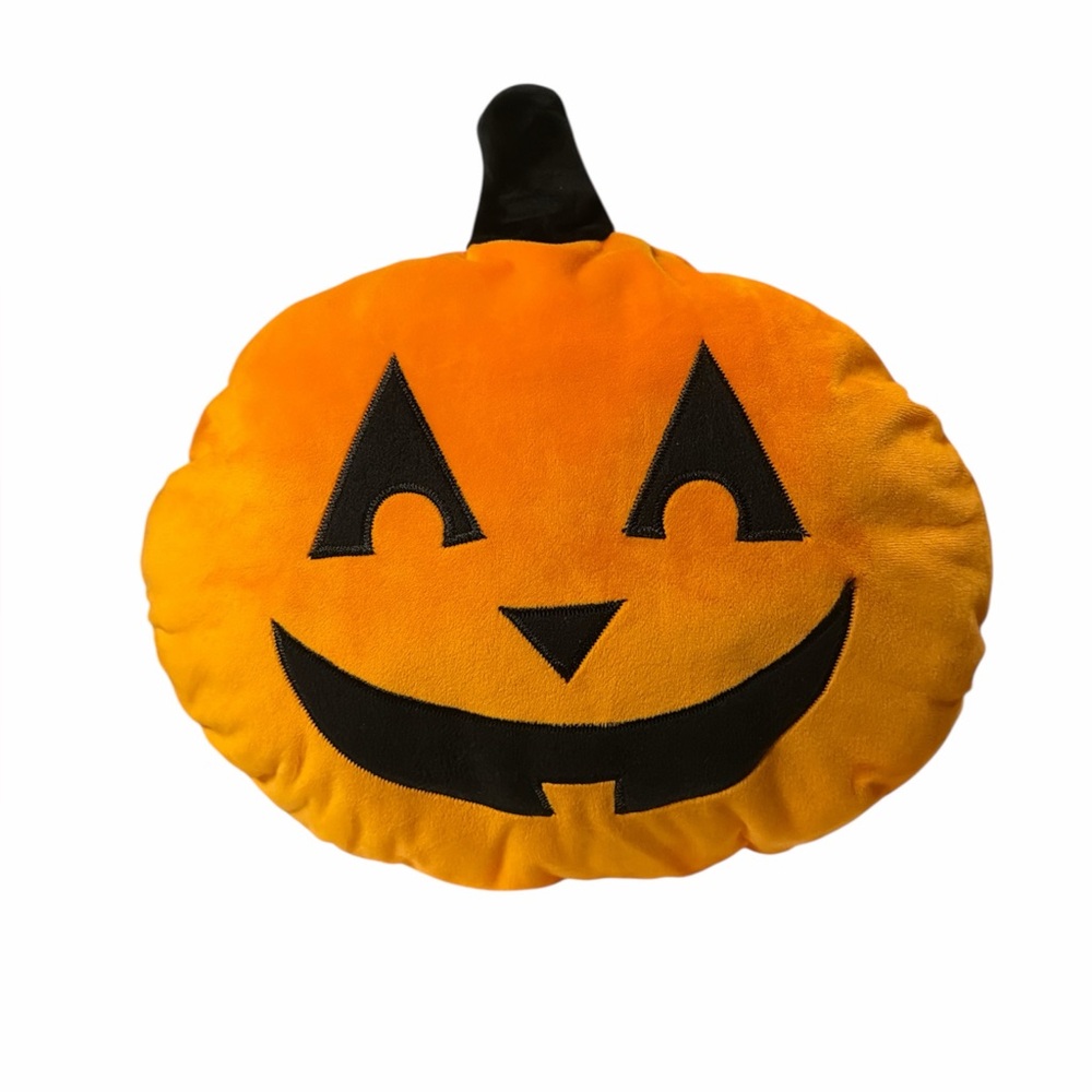 Halloween Jack O Lantern Pumpkin Pillow Plush Orange Stuffed Animal Decor Toy